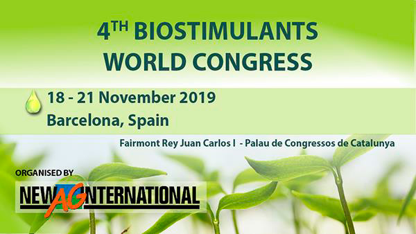 fertilizantes para agricultura, 4 Congresso Mundial de Bioestimulantes  18 a 21 de novembro  Barcelona