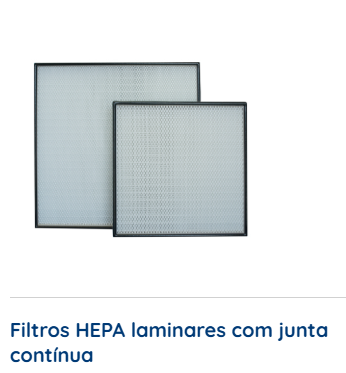 Filtros HEPA laminares com junta plana