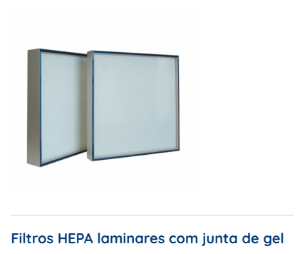 Filtros HEPA laminares com junta de gel