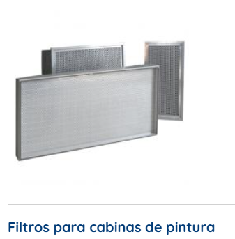 Filtros para cabinas de pintura