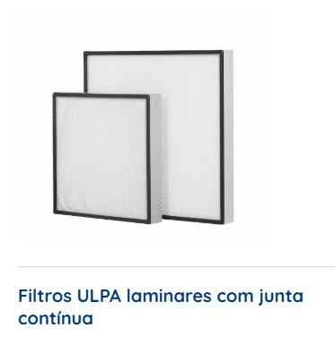 Filtros ULPA laminares com junta cont�nua