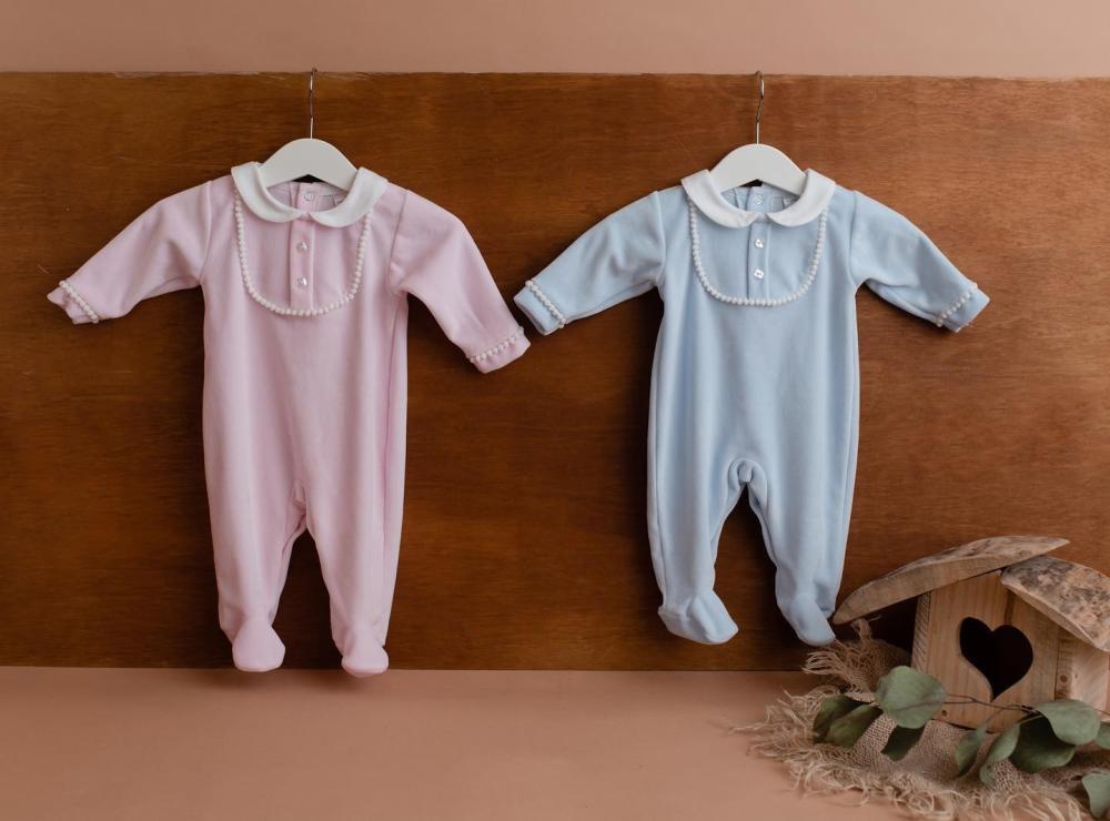Babygrow laminado azul ´Pompom´ da Mighty Love