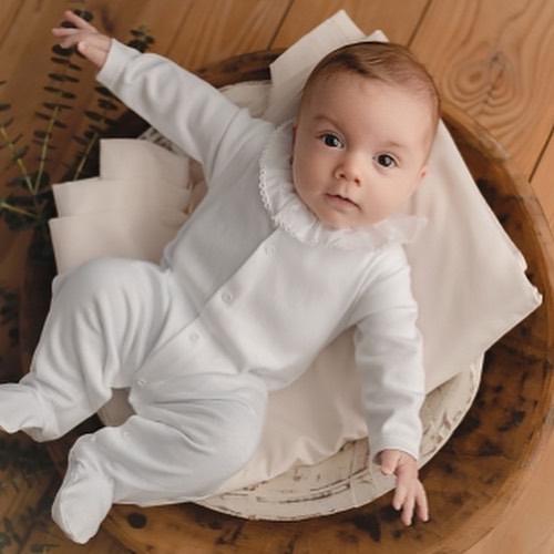 Babygrow rosa com Folho branco, Mighty Love