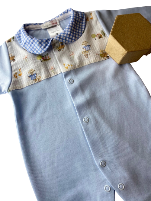Babygrow algodão azul - Mighty Love