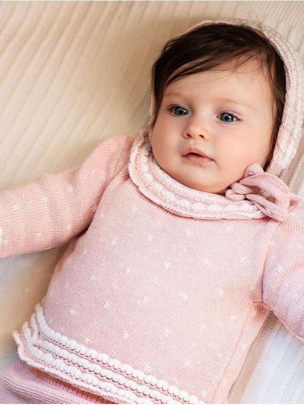 Conjunto camisola e calça com pé em rosa para menina da Foque “Liberty”