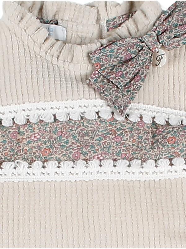 Conjunto de menina camisola e saia tapa-fraldas da Foque