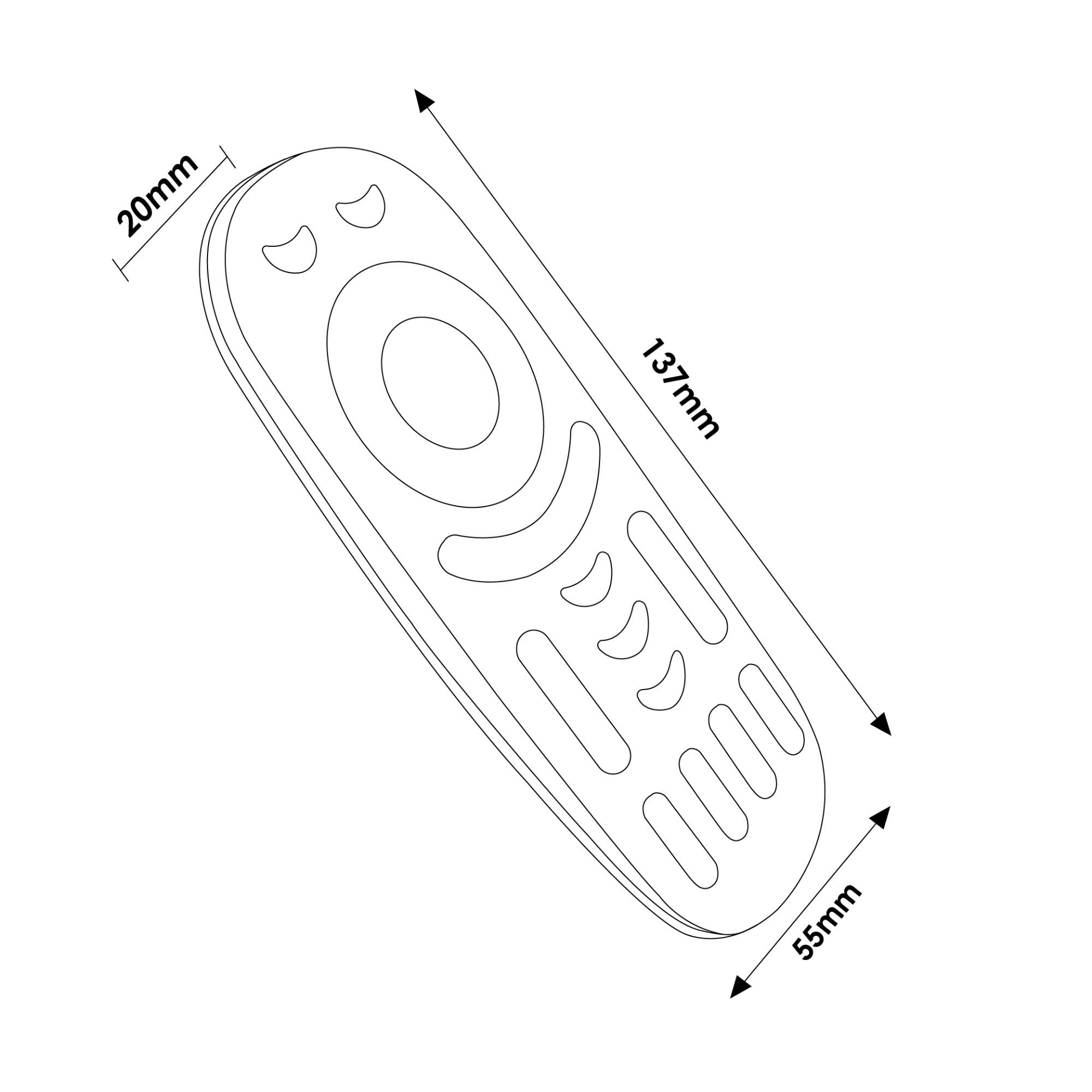 CONTROL REMOTO RF PARA DIMMER 4 ZONAS