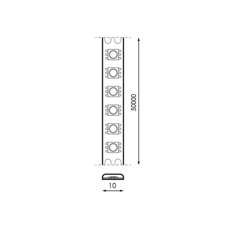 FITA LED 24V DC COBLED NAKE IP 20 RGB 15W 5M