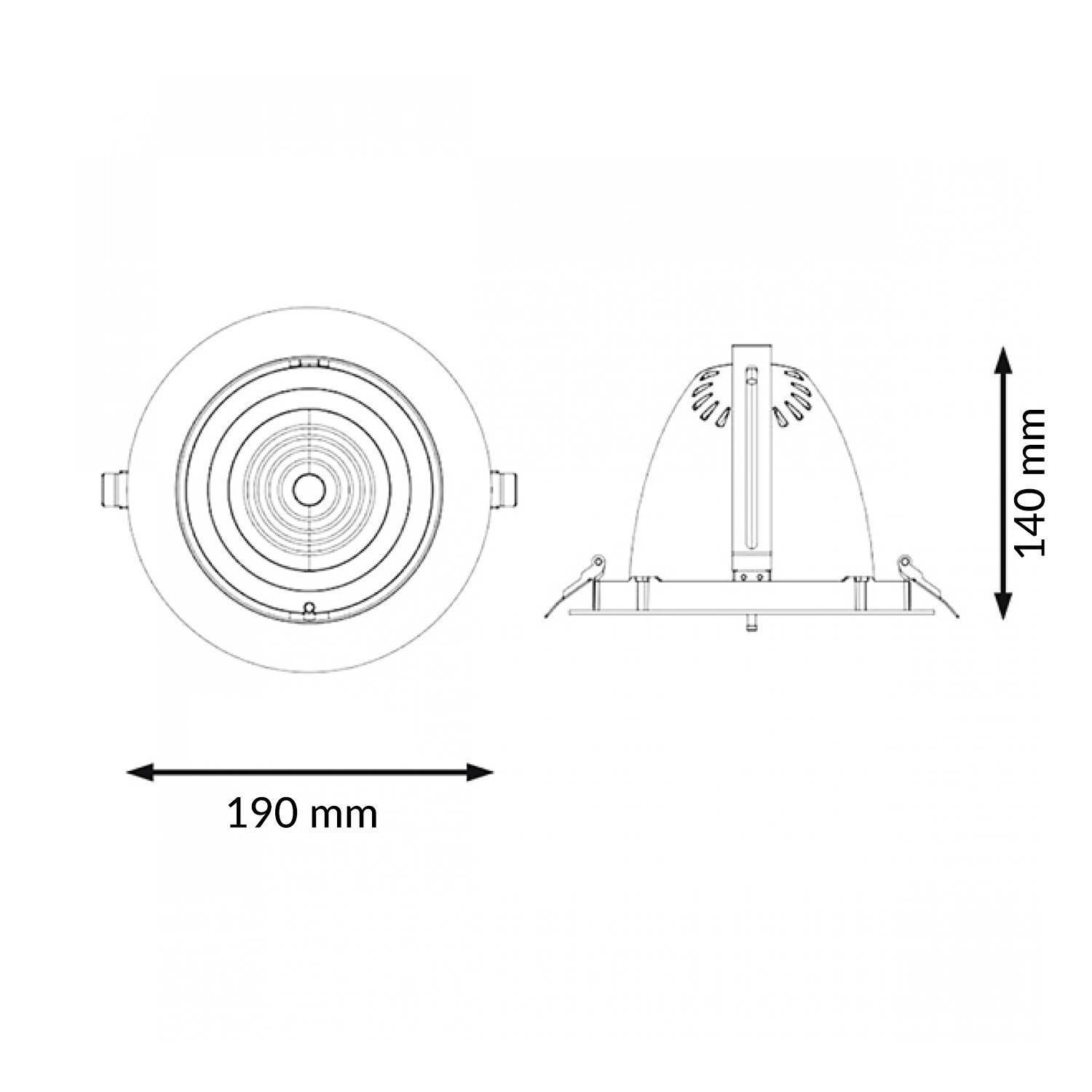 FOCO DOWNLIGHT BLACK TRACK 35W