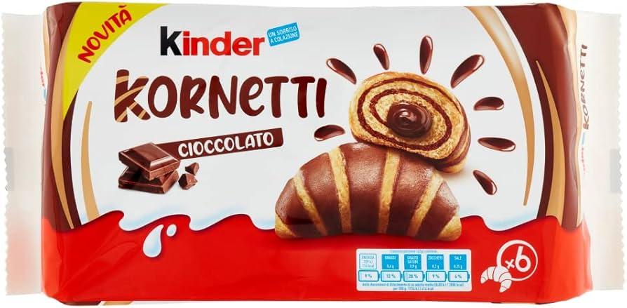 KINDER CROISSANTS KORNETTI RECHEADOS COM CHOCOLATE 252g