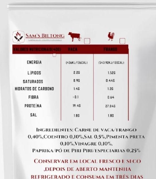 CARNE SECA BILTONG VACA PIRI PIRI E LIMAO